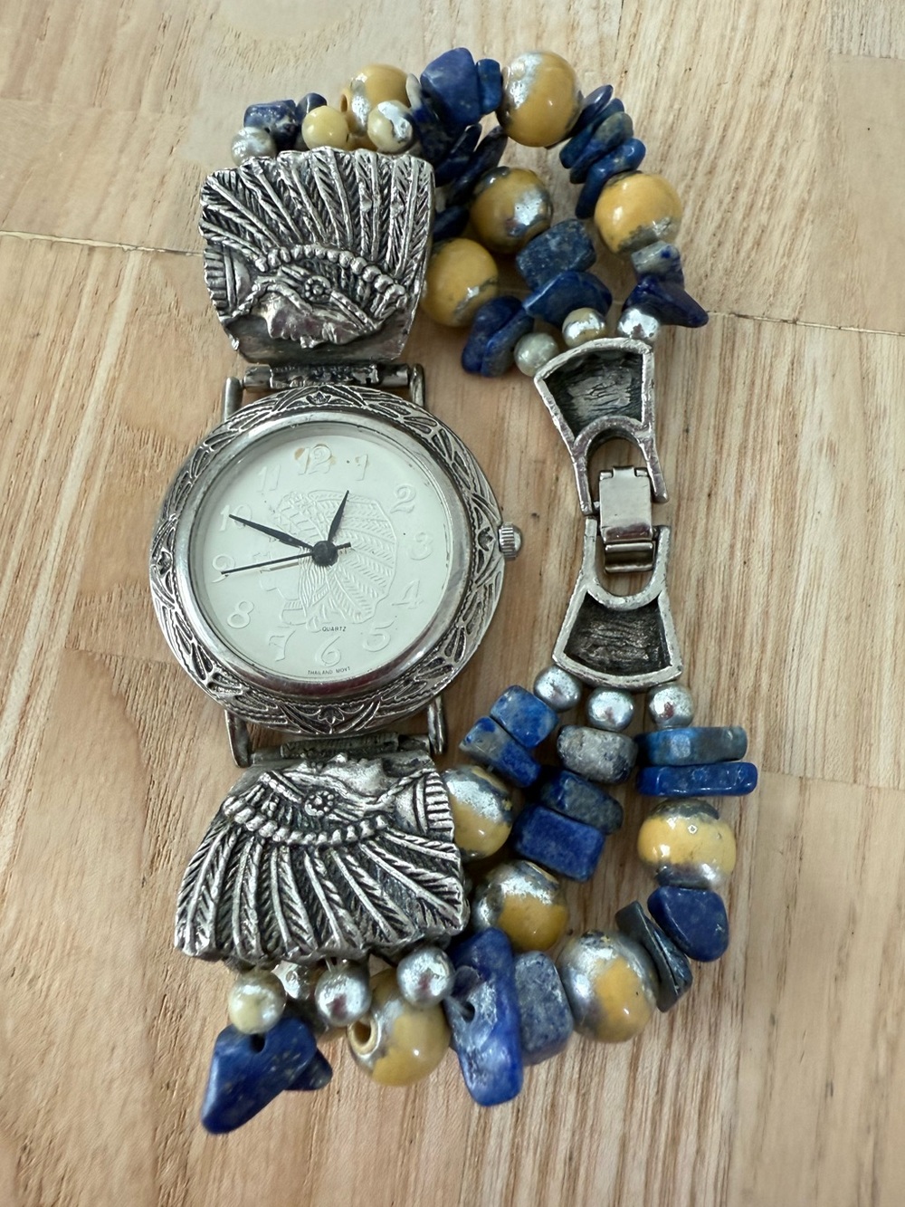 Southwestern style ladies beaded bracelet watch NEW BATTERY